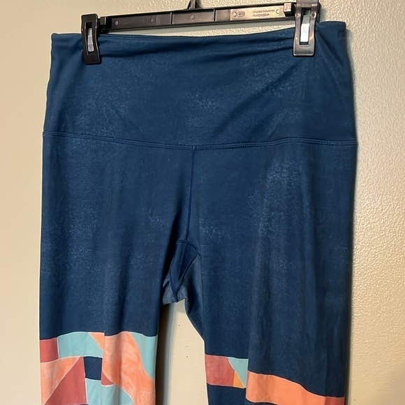 PrAna Leggings multi color blue orange red womens size large - Picture 3 of 7